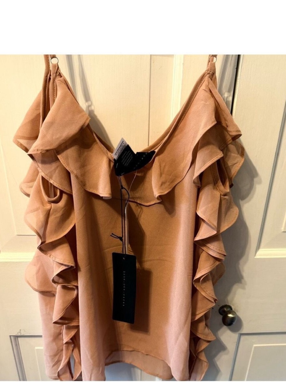 Sleeveless Ruffle Cami Top in Blush